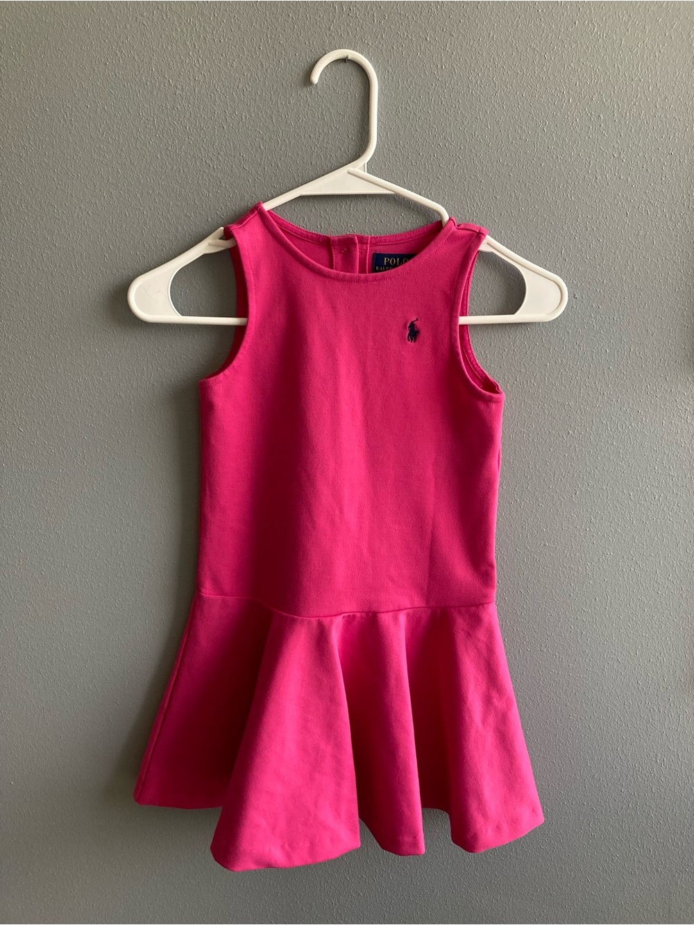 POLO Ralph Lauren Girls Pink Sleeveless Drop Waist Flared Dress Size 6